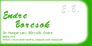 endre borcsok business card