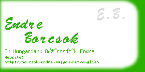 endre borcsok business card